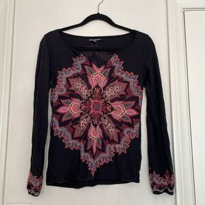 Lucky Brand Black Long Sleeve Top